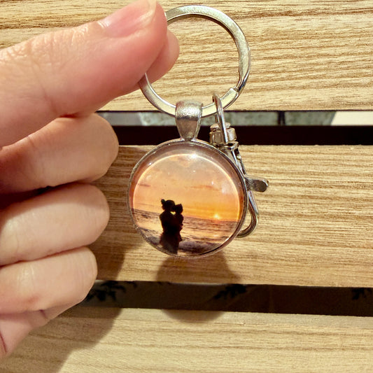 Single pendant photo keychain