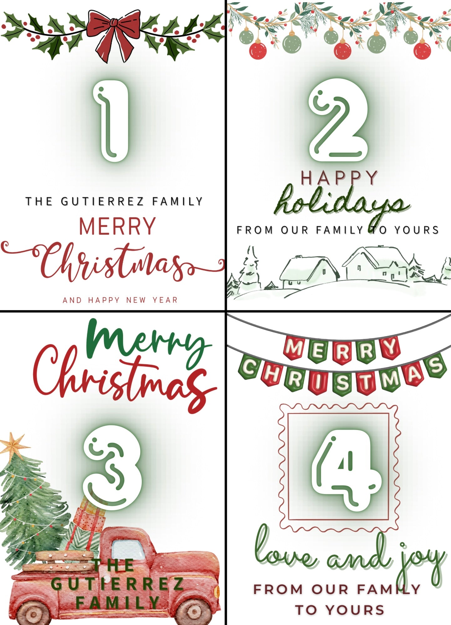 Custom Christmas Photo Magnet Set – Pack of 9